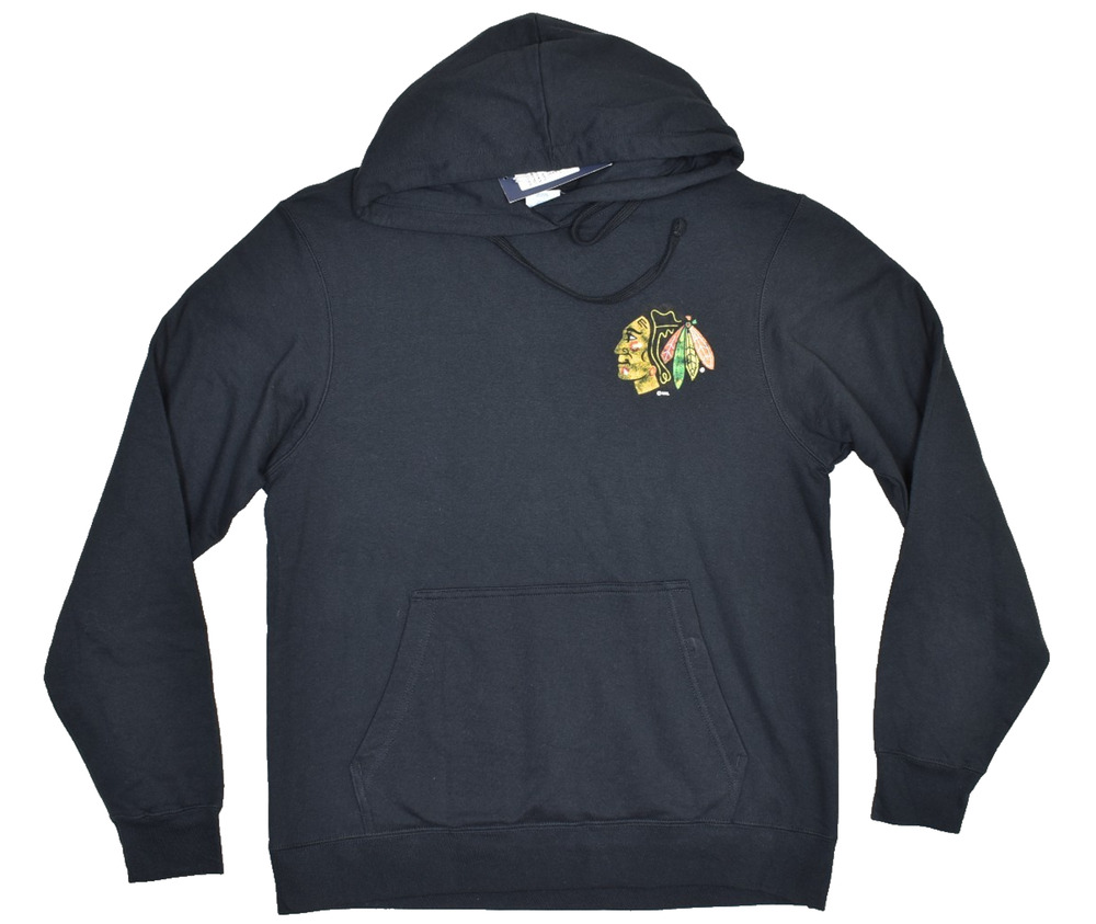NEW Chicago Blackhawks Hoodie Mens Regular Size M Black Fanatics NHL